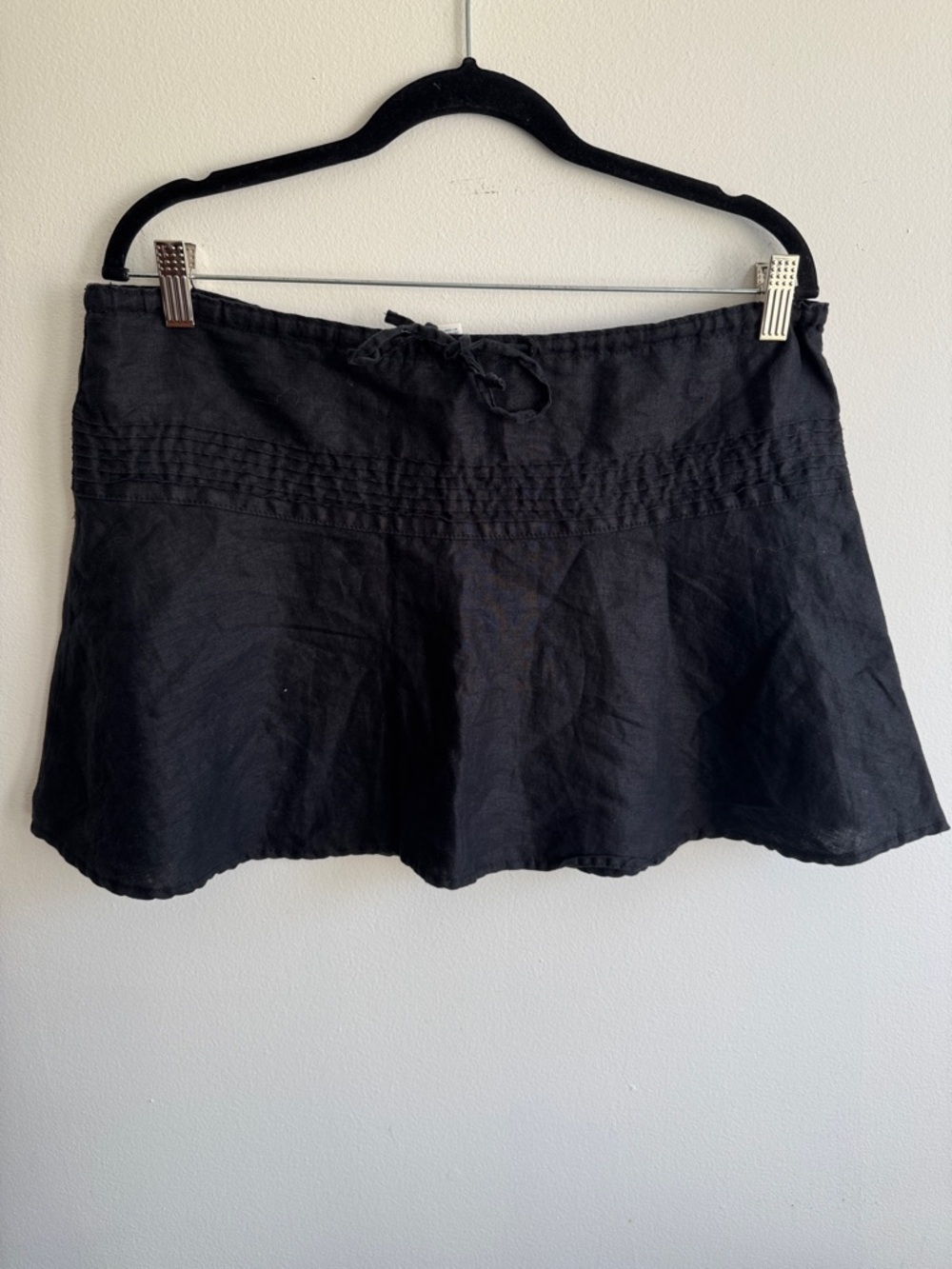 Old Navy Black Linen Drawstring Skirt